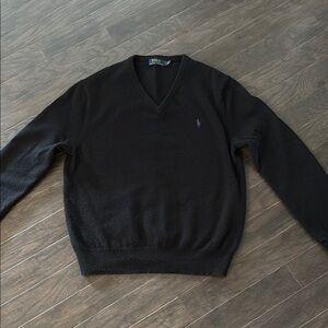 Polo by Ralph Lauren Men's Black V-Neck Sweater